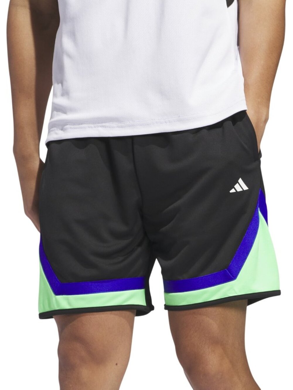 Adidas Men's Pro Block Basketball Aeroready Shorts-11in Inseam-Black/scrg  NWT